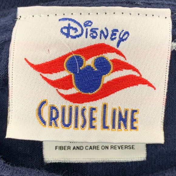 Vintage Disney Magic Cruise Liner T Shirt Mens Large 90s Ship Bahamas USA Blue - Picture 7 of 9